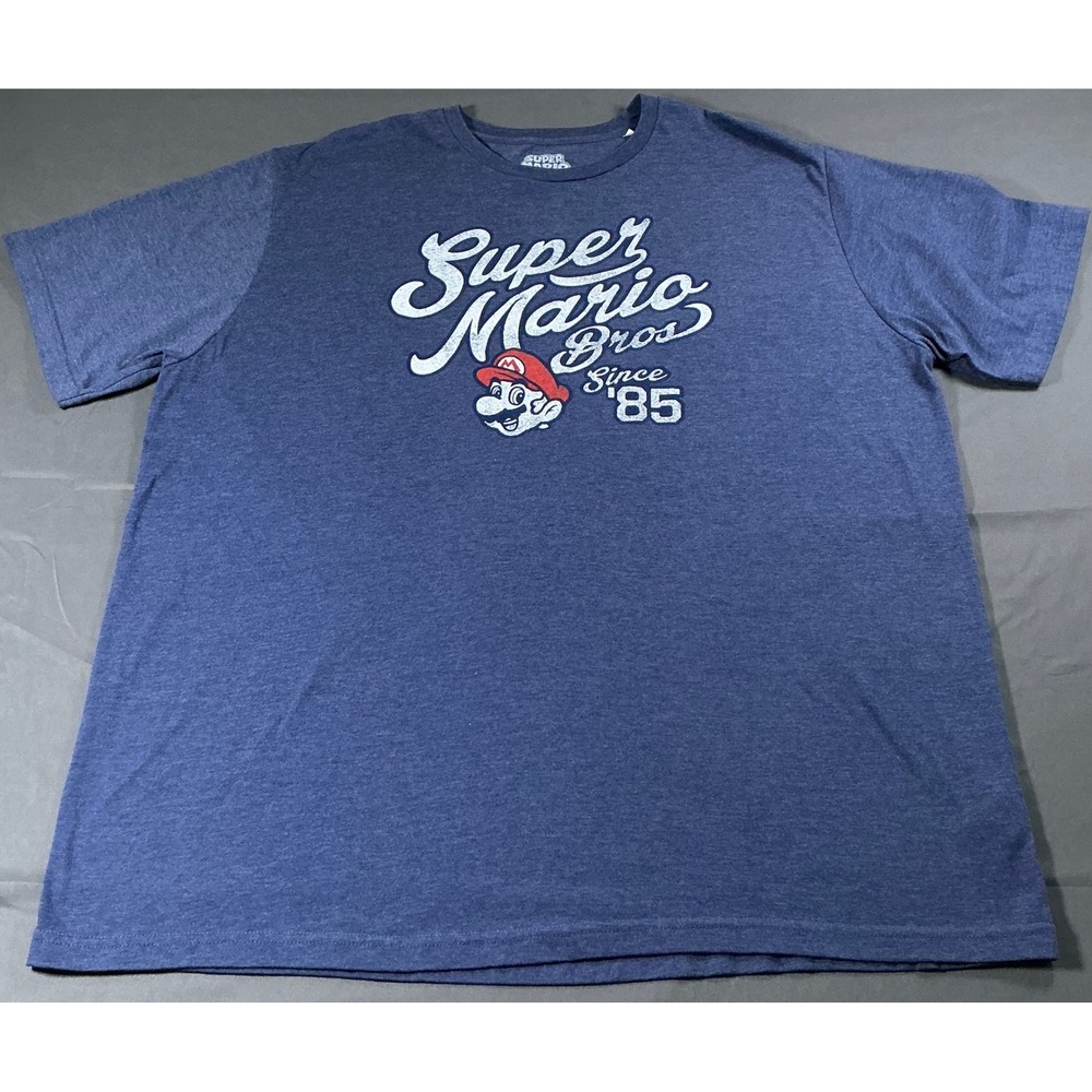 Nintendo Super Mario Bros Since 85 Blue Graphic T-Shirt Mens 4XLT Big & Tall
